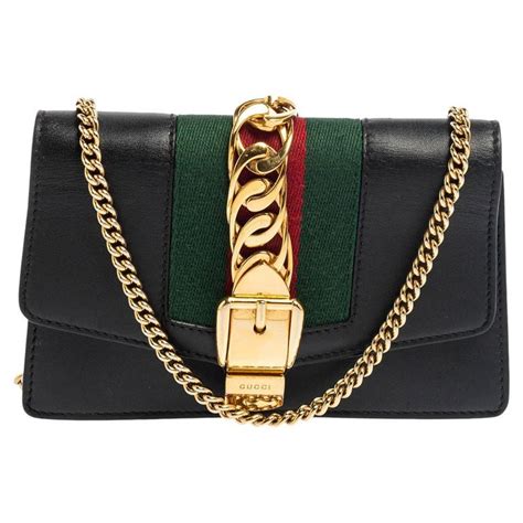 Gucci Sylvie Super Mini Leather Wallet on a Chain 